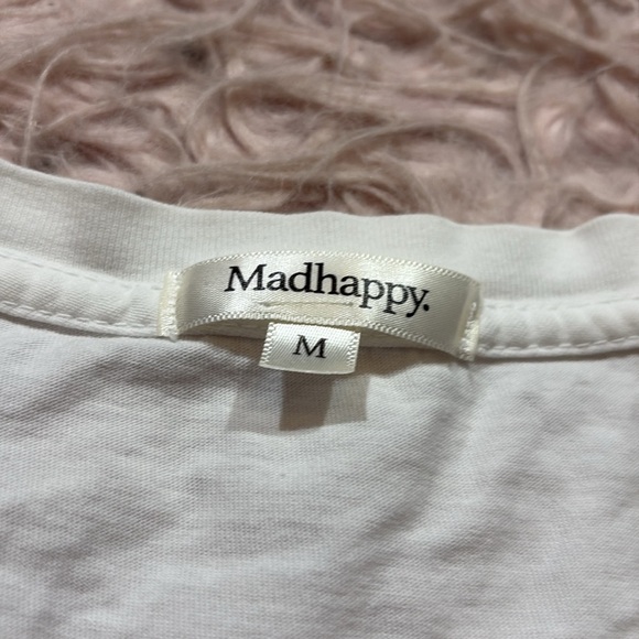Madhappy White Cropped Short Sleeve Crew Tee sz M - Picture 8 of 9
